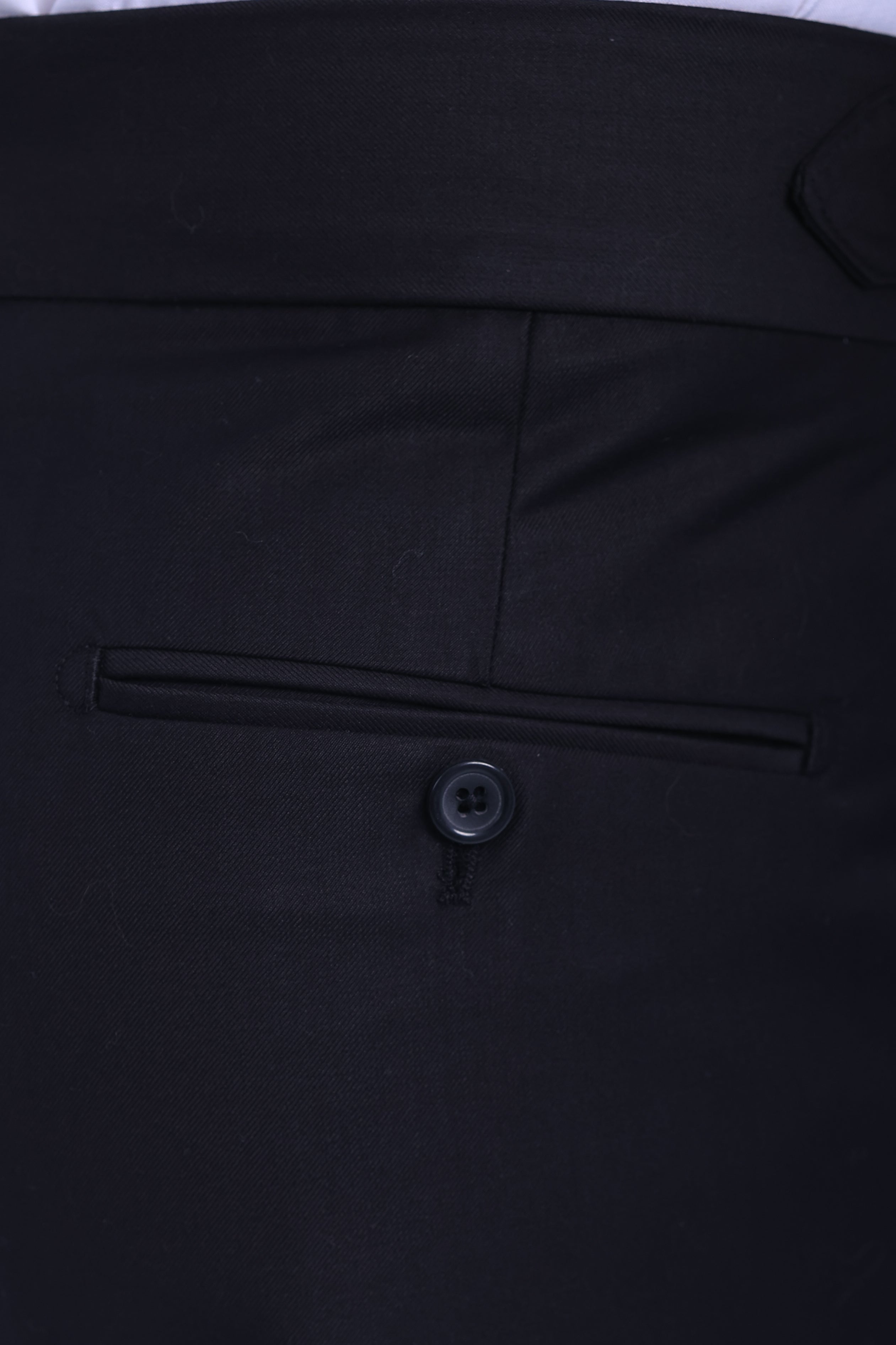 one button hight waist gurkha trousers-Black