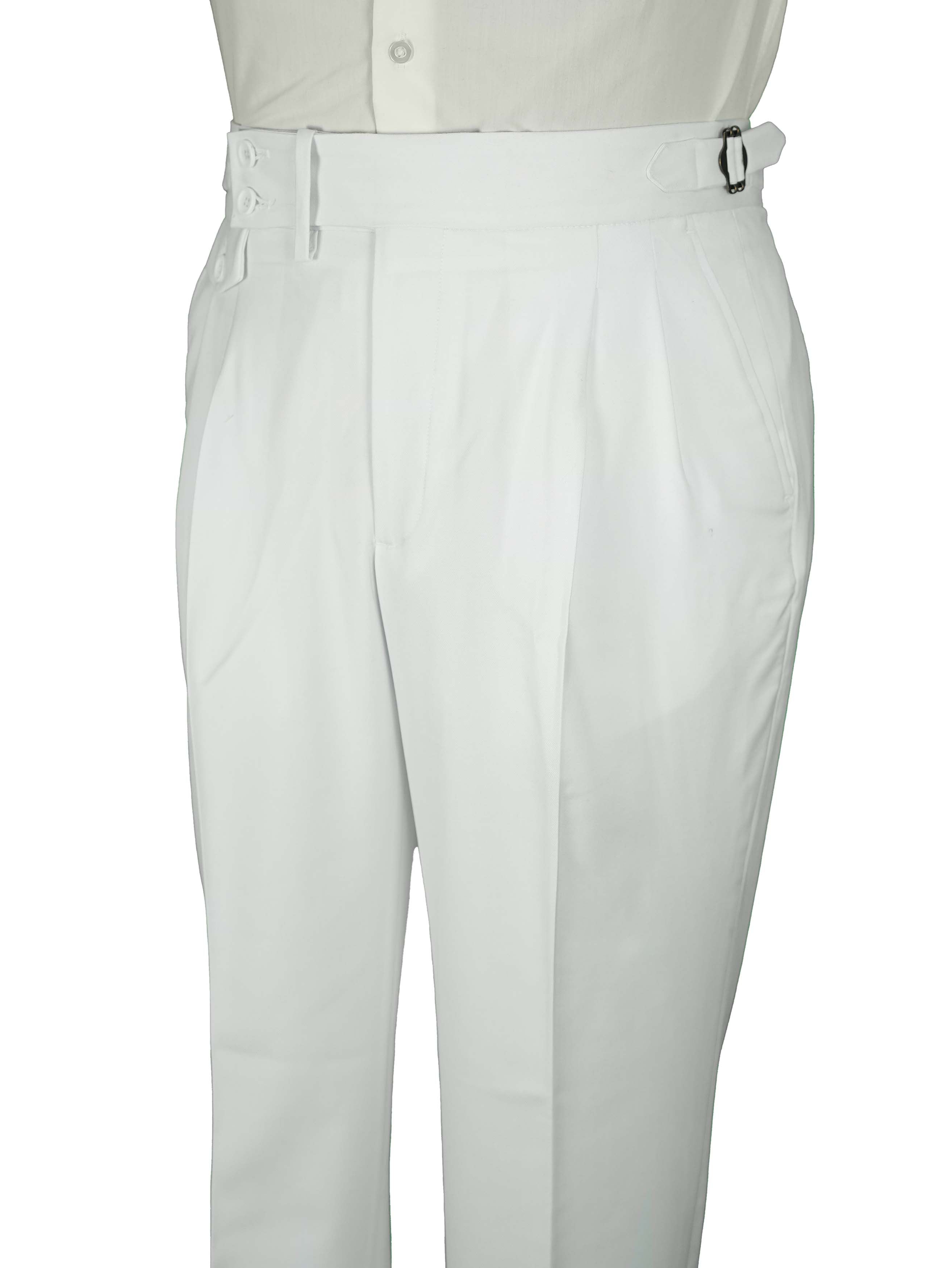 two button hight Waist Gurkha trousers - White