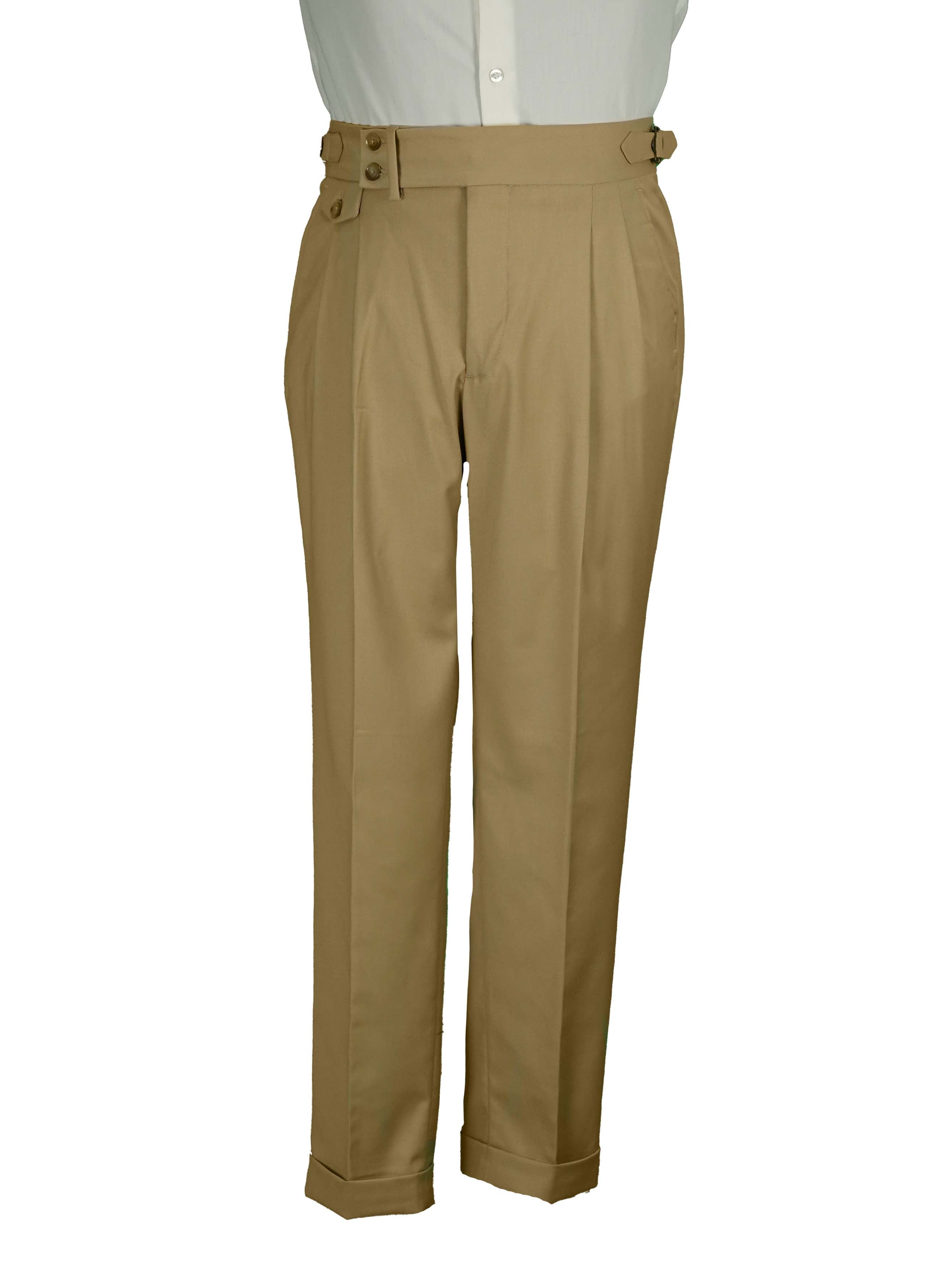 two button hight waits Gurkha trousers - Beige