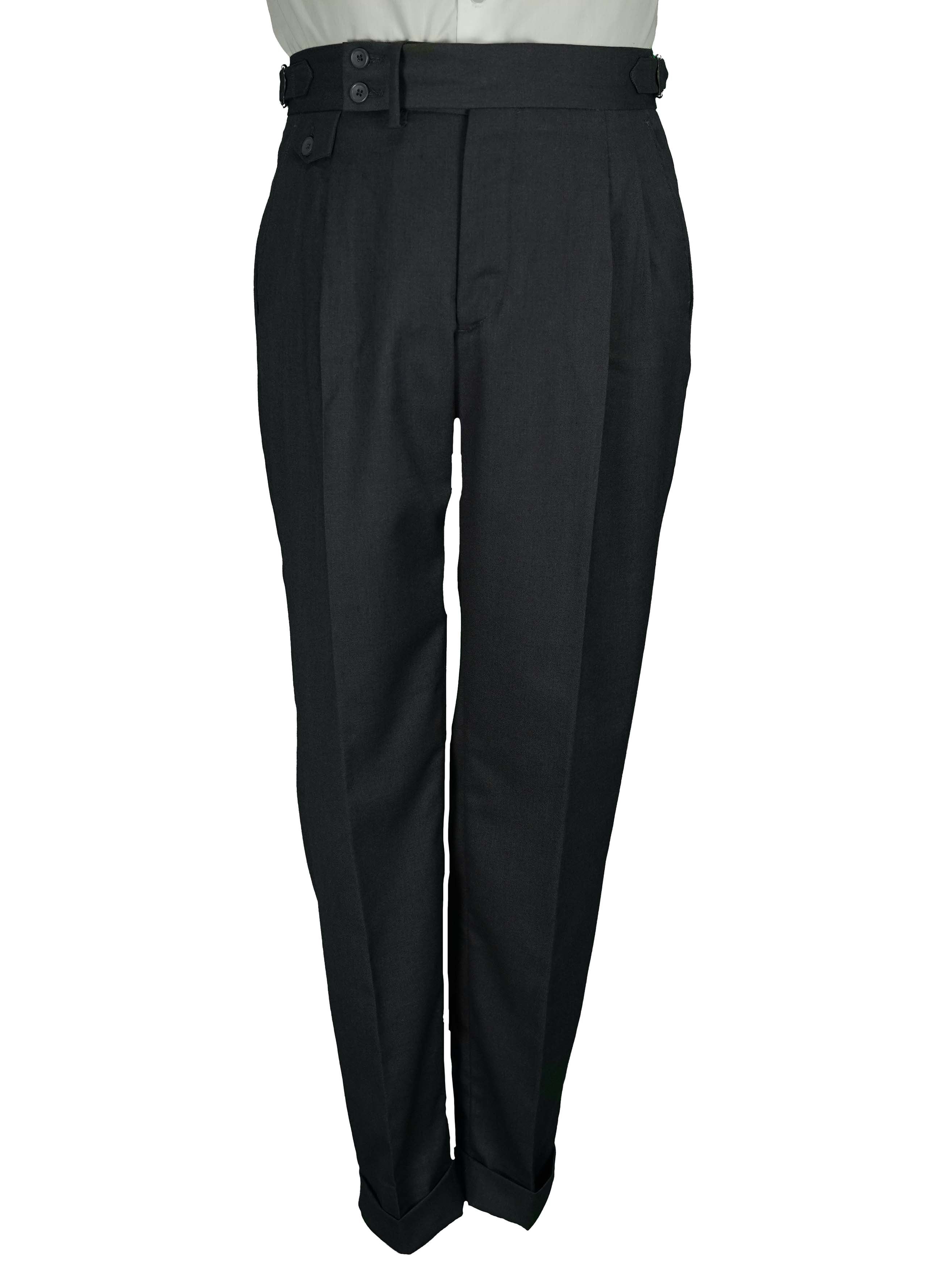 two button hight Waist Gurkha trousers - Navy