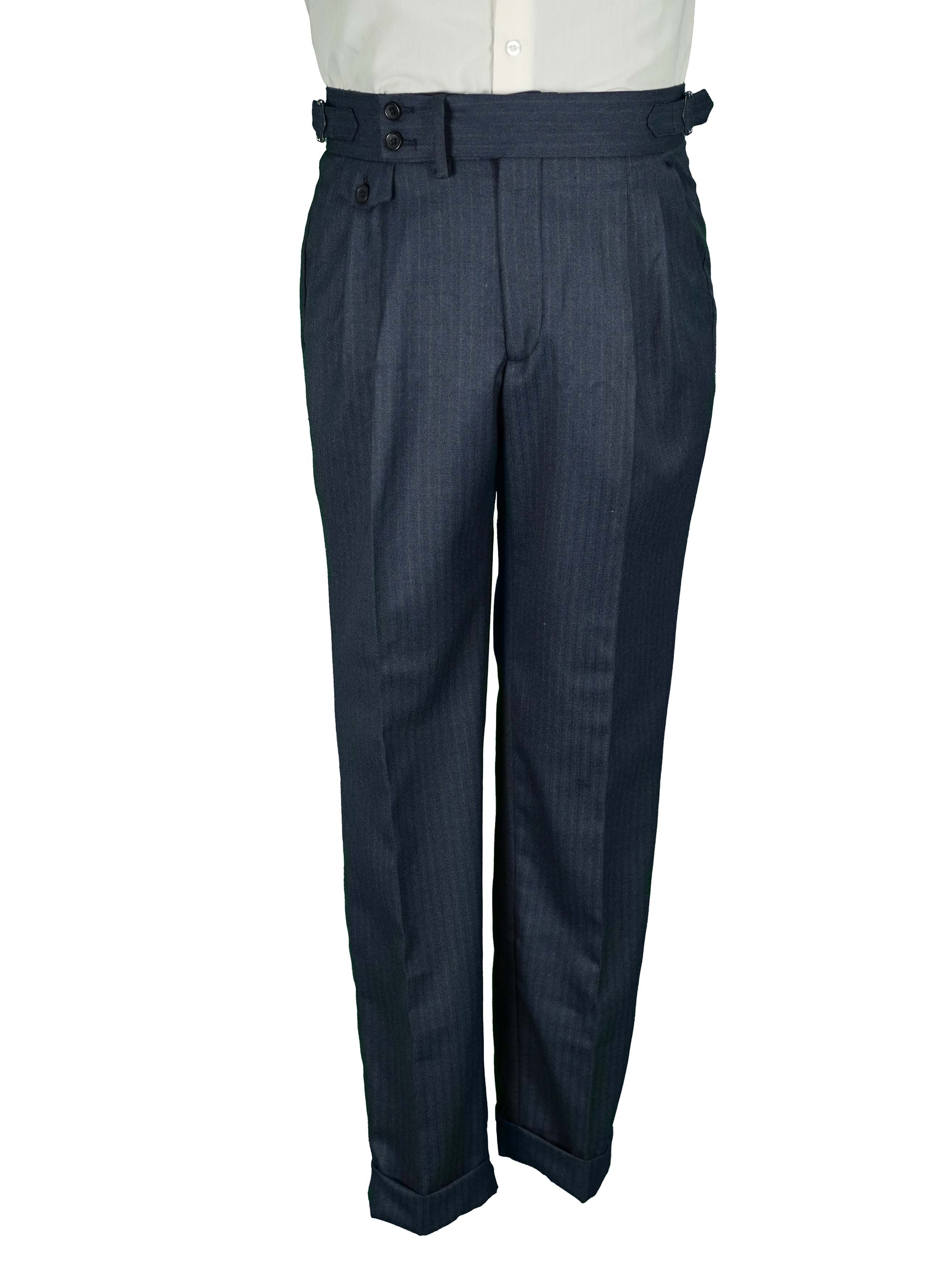 two button hight Waist Gurkha trousers - petrol