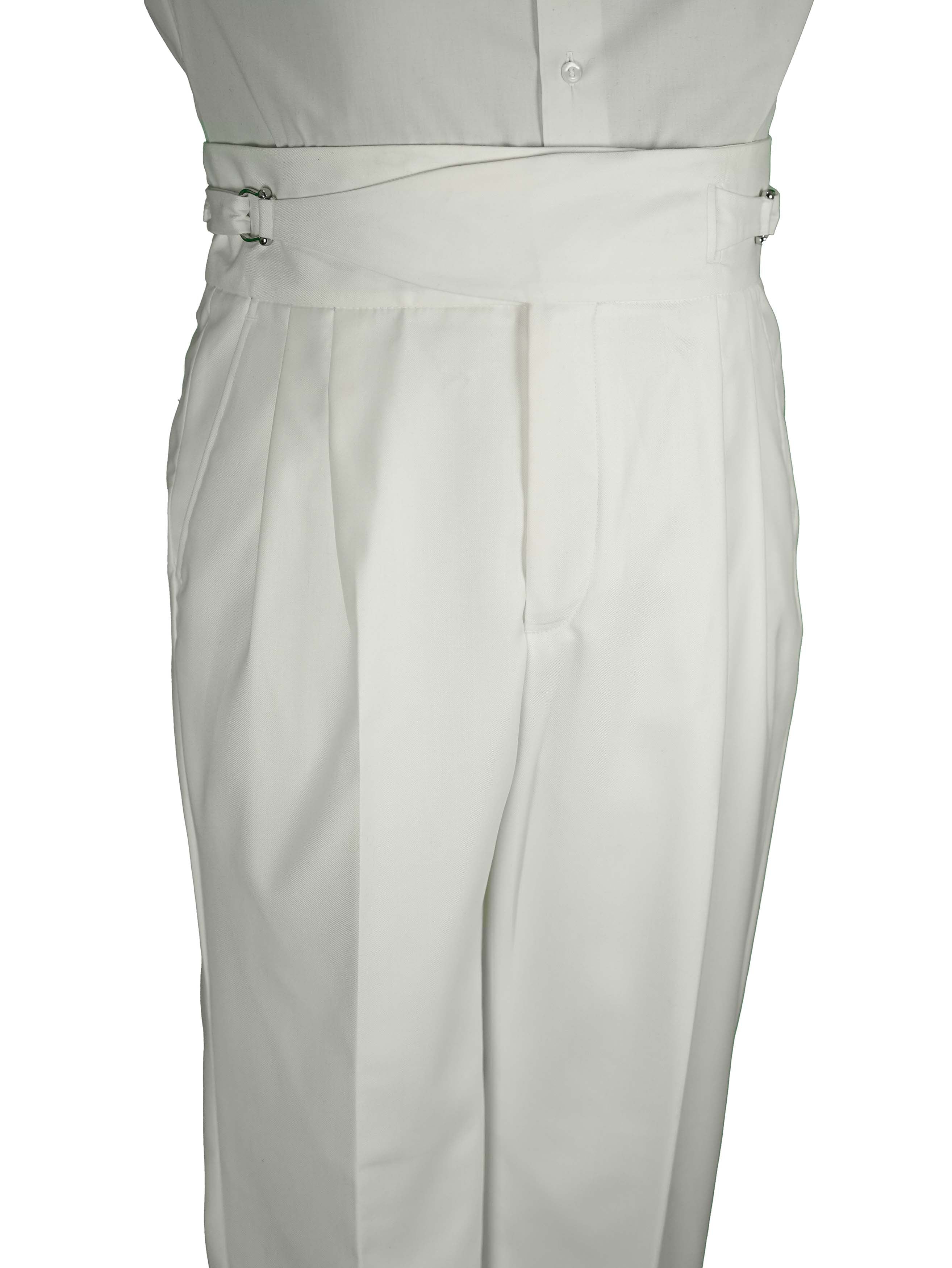 Two side high waist gurkhra trousers - White