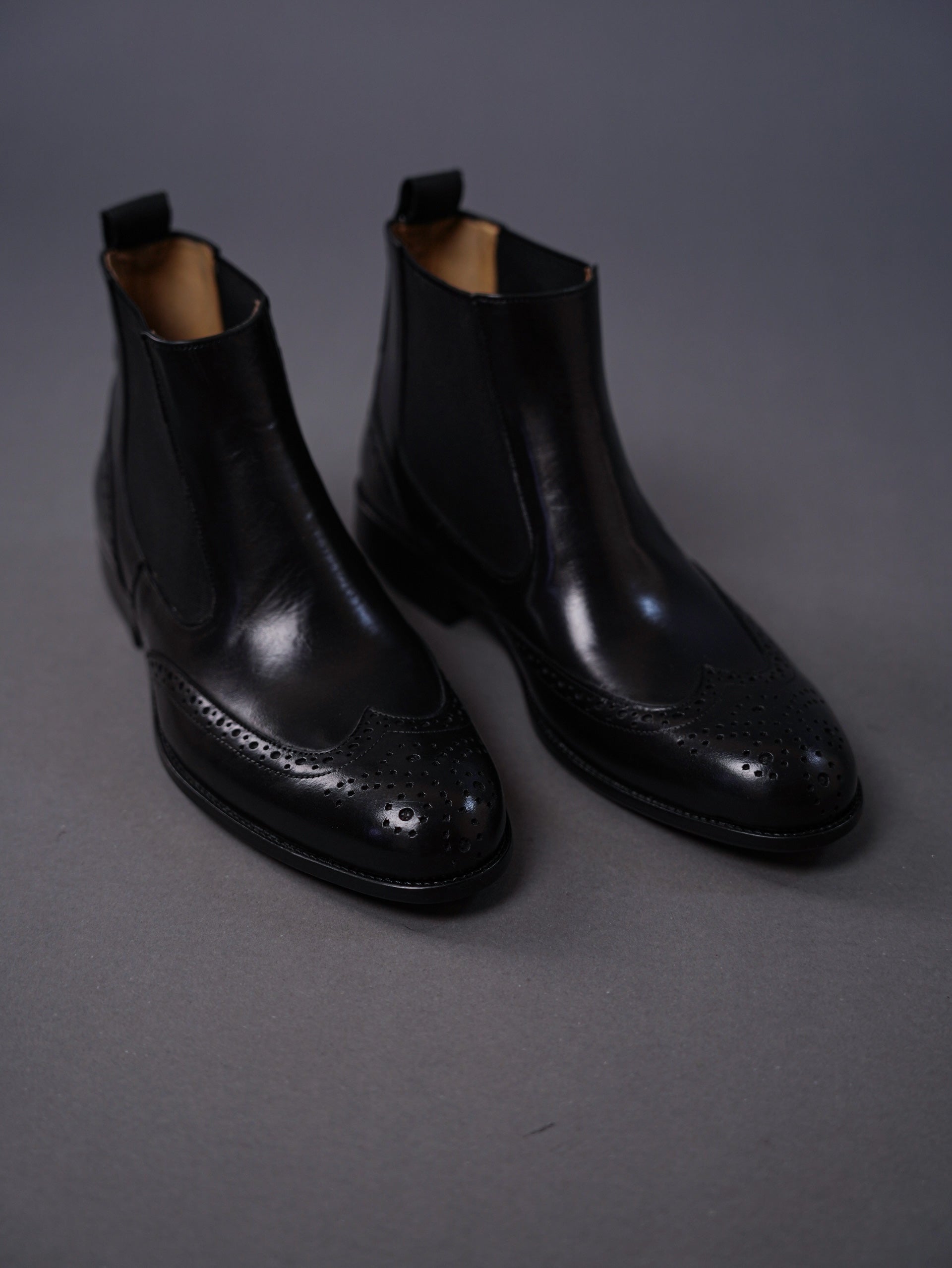 brouge chelsea boots-Black