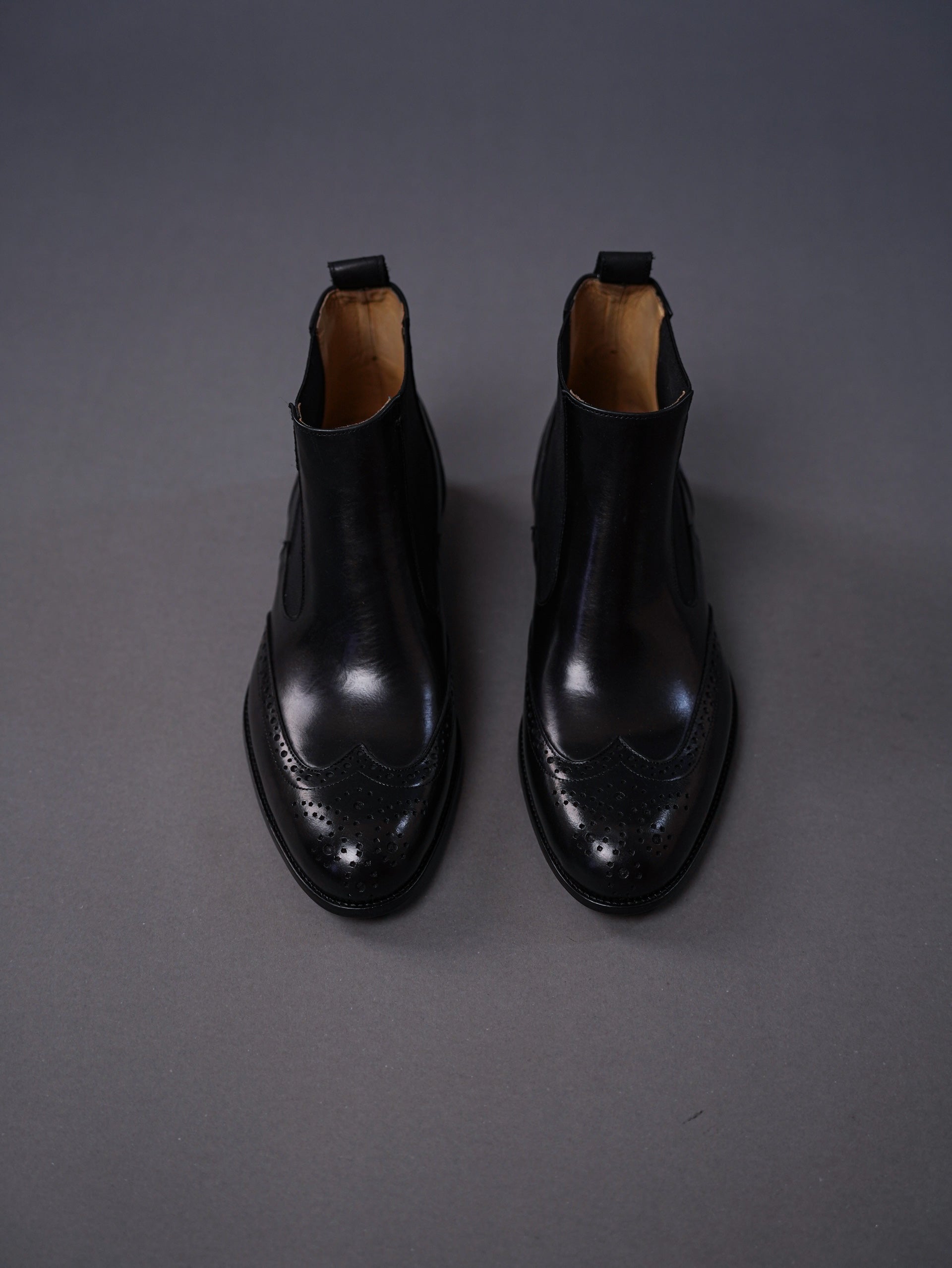 brouge chelsea boots-Black