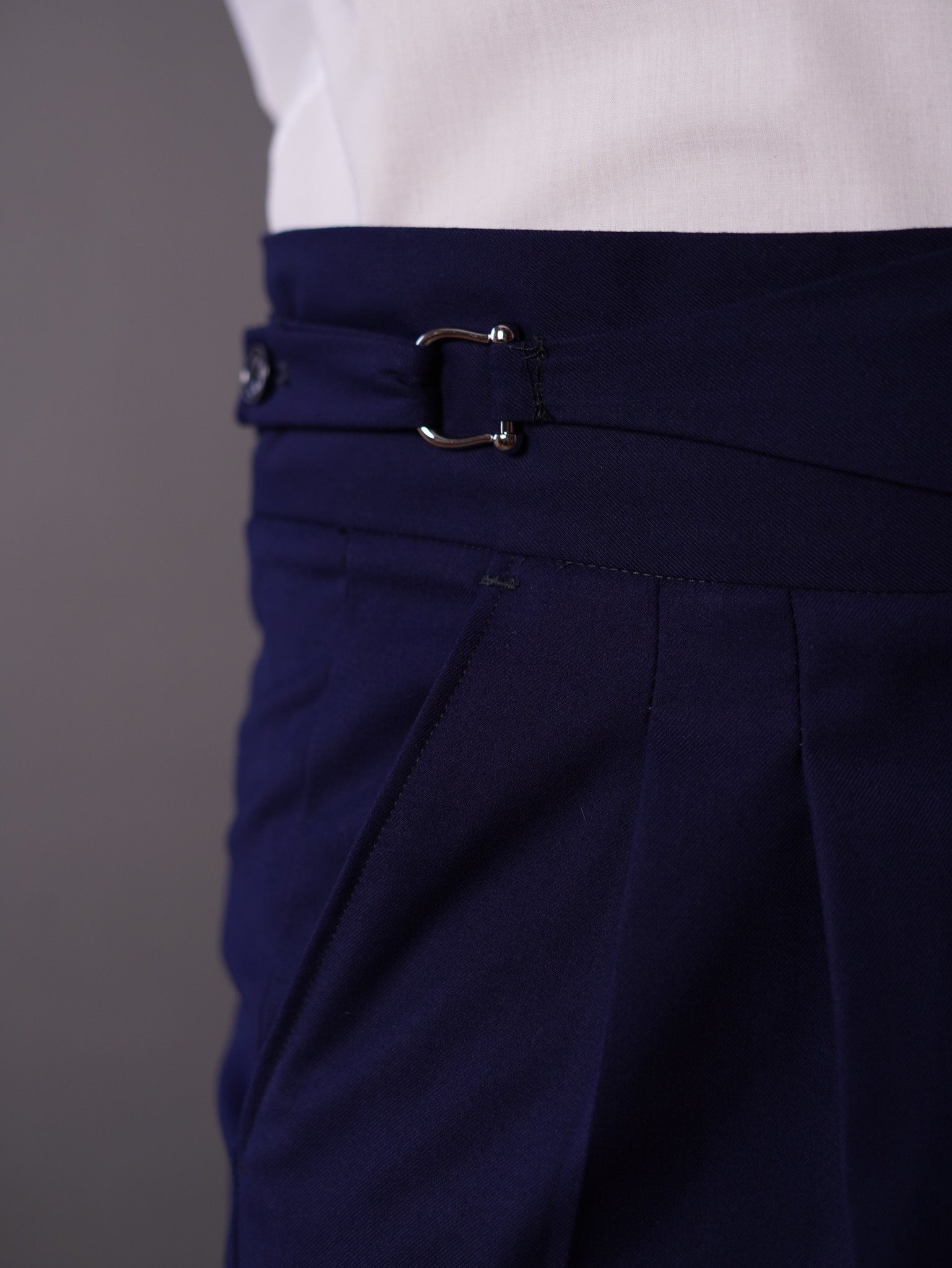 Two side high waist gurkhra trousers- navy