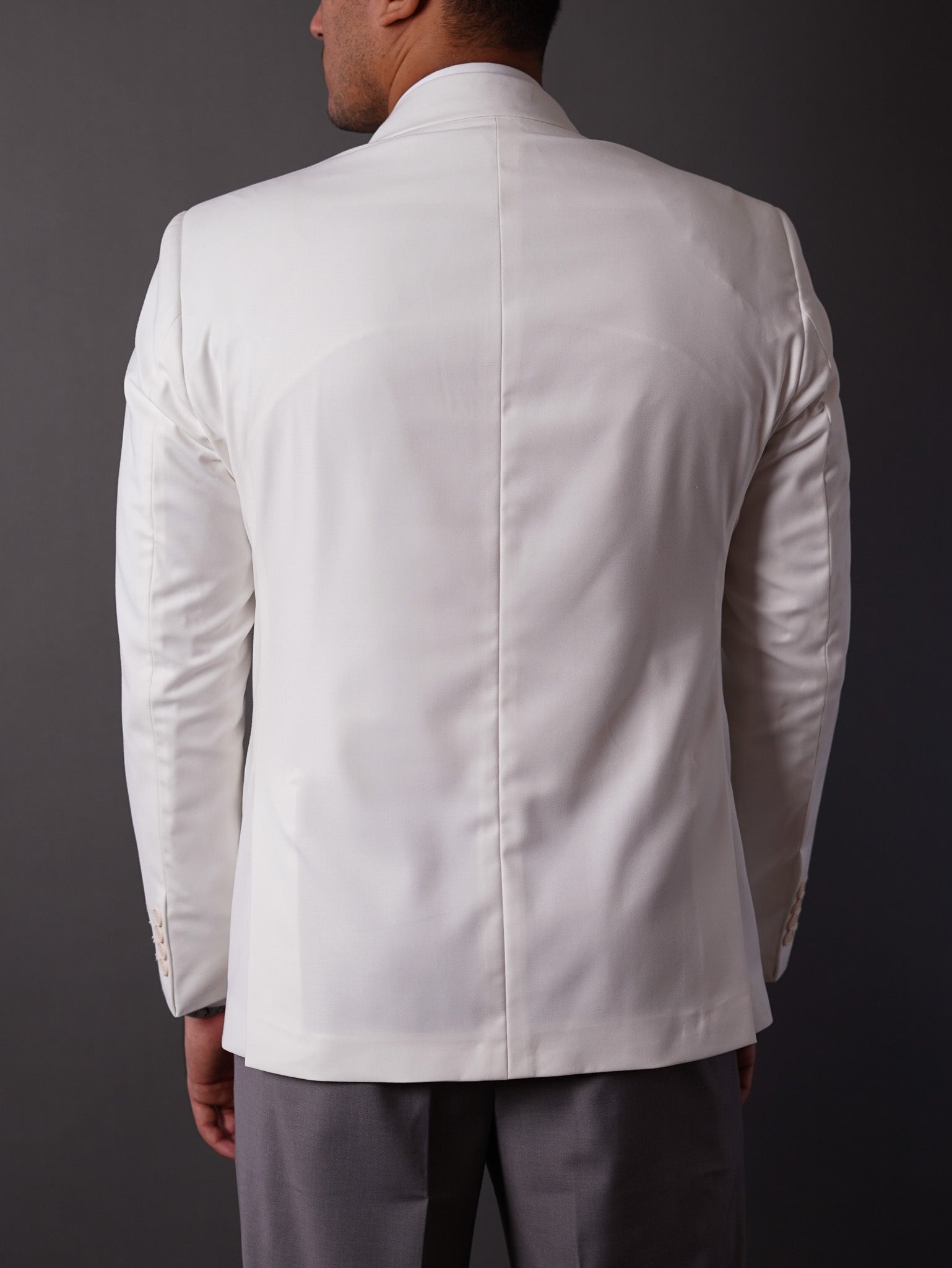 slim fit blazer half lining-off white