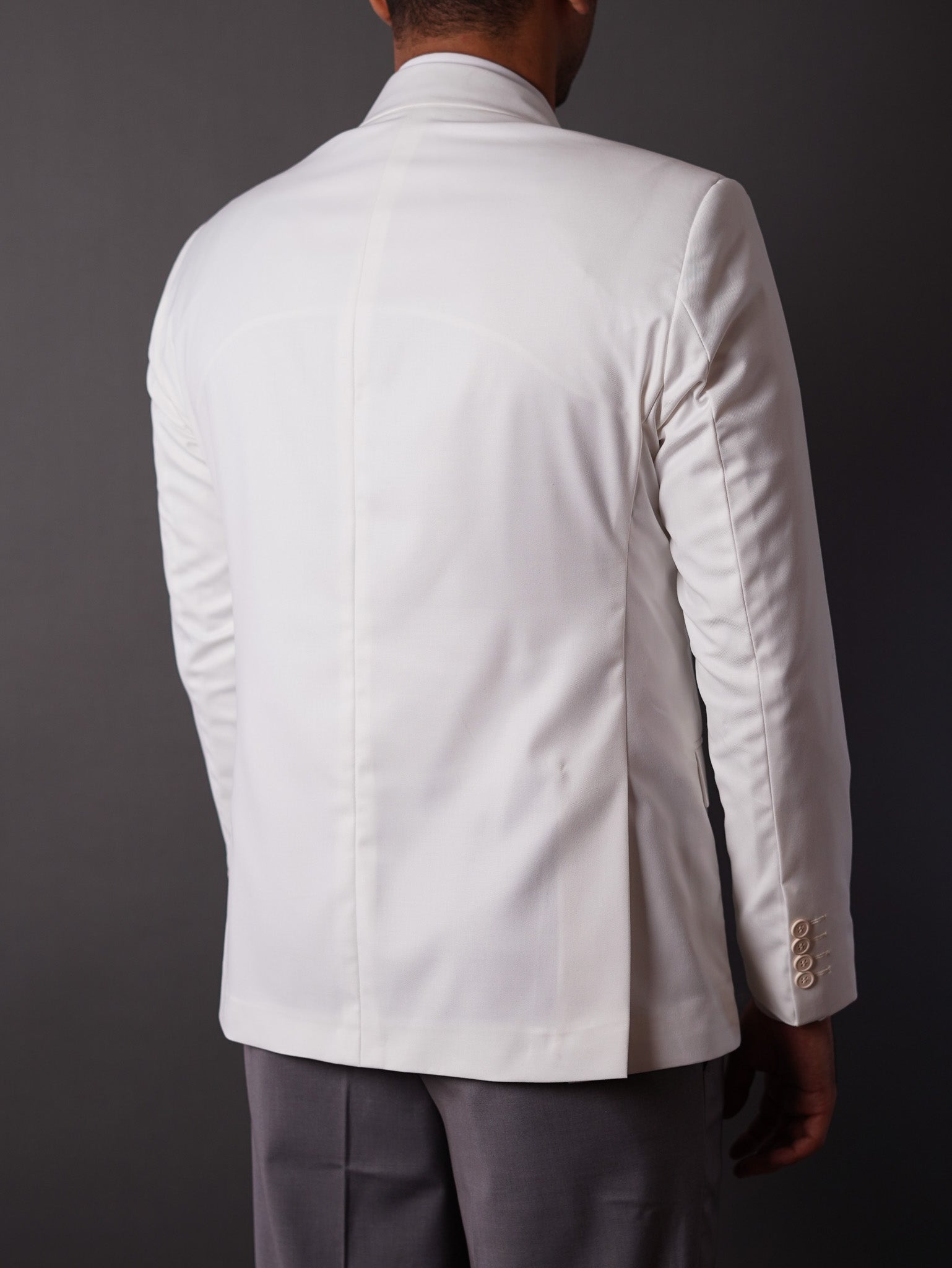 slim fit blazer half lining-off white