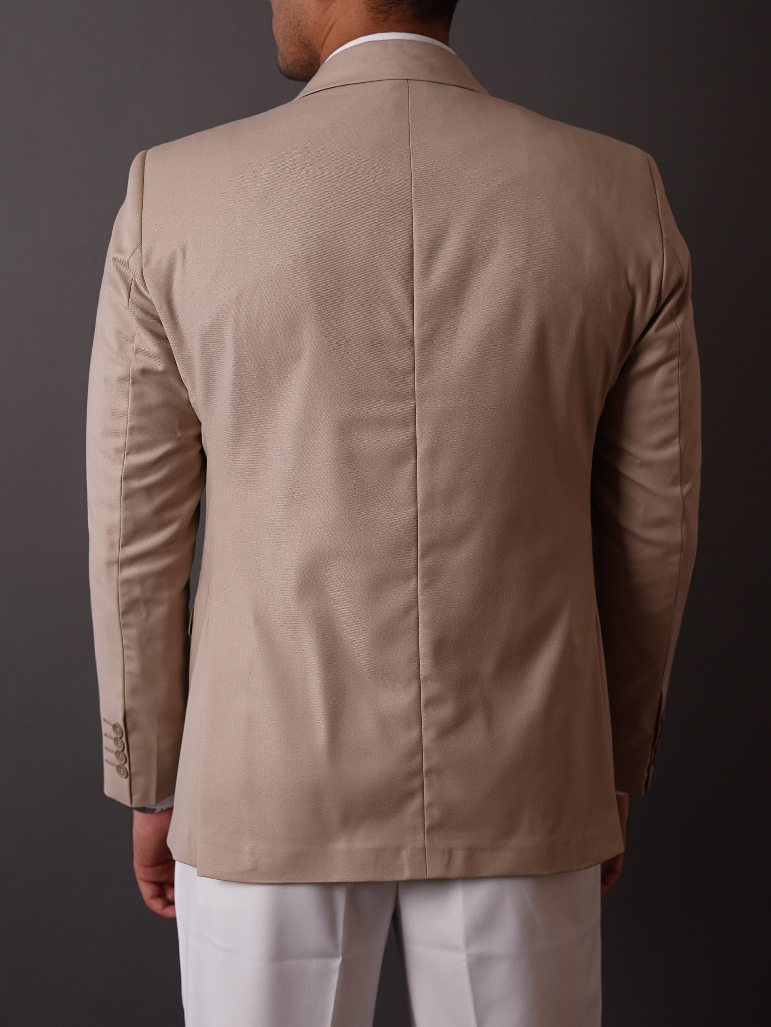 slim fit blazer half lining-Beige