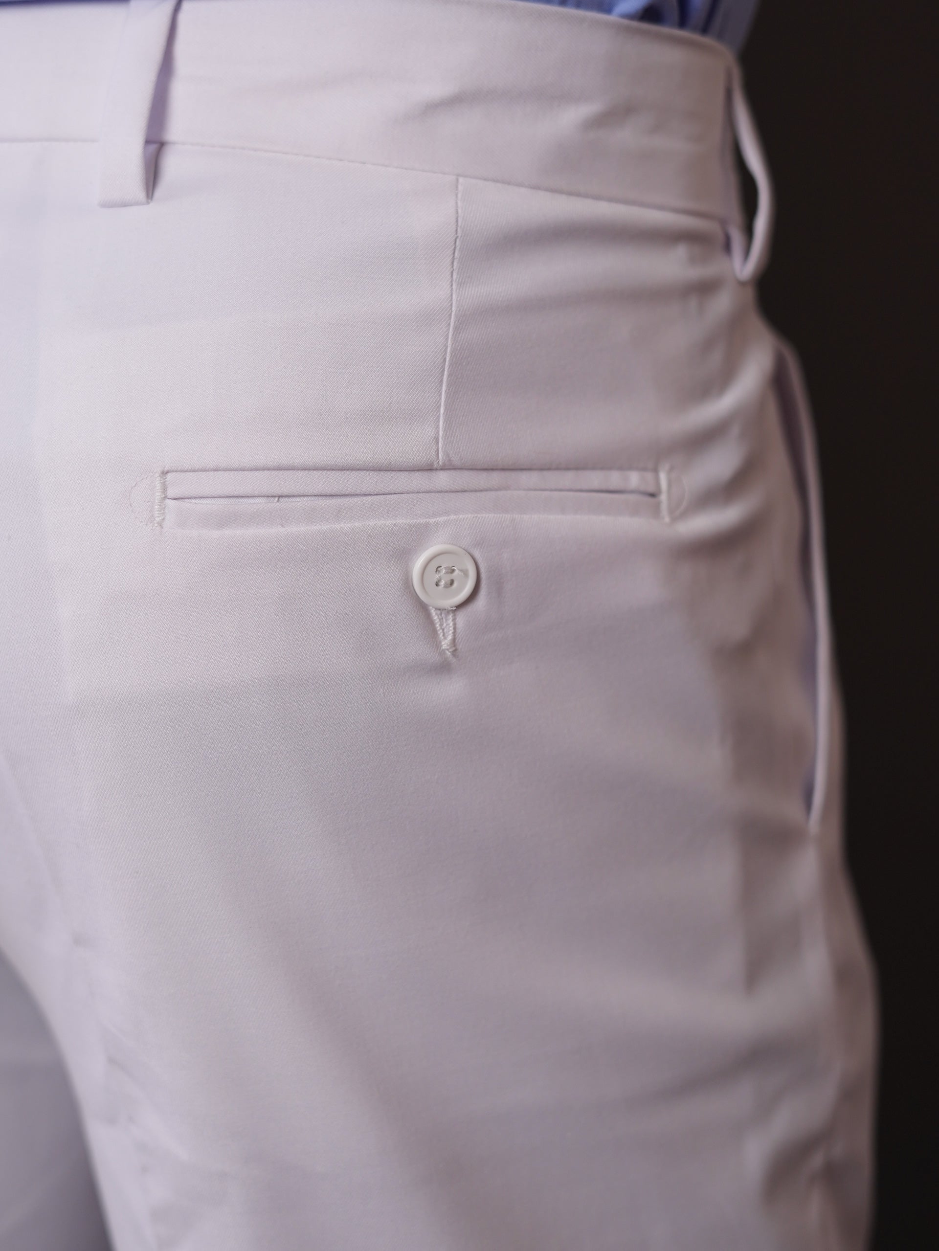 slim fit chino pants-White