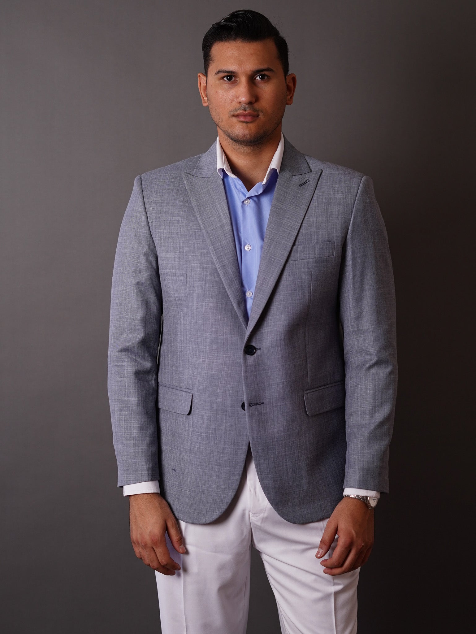 slim fit blazer half lining- Light blue