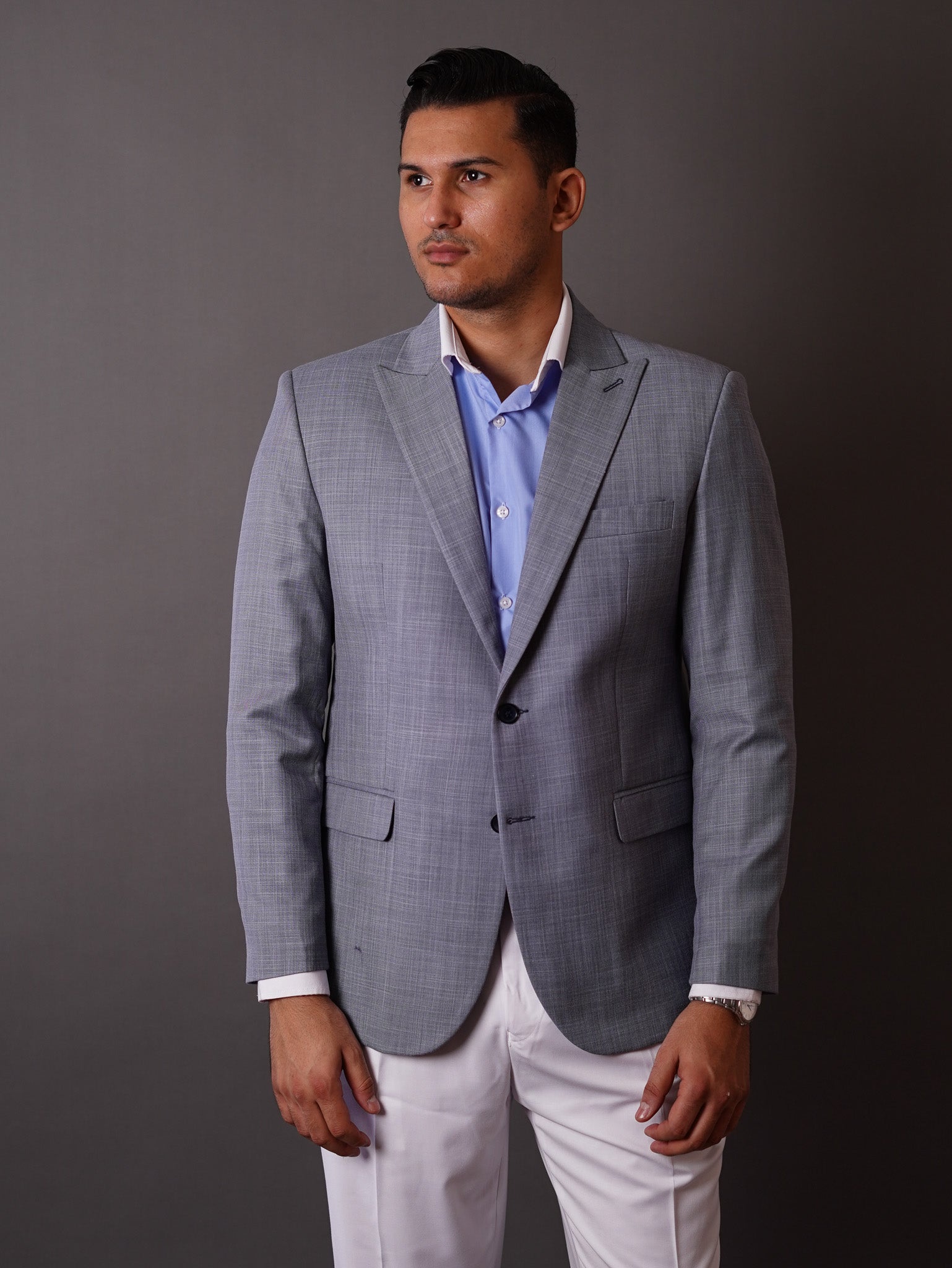 slim fit blazer half lining- Light blue