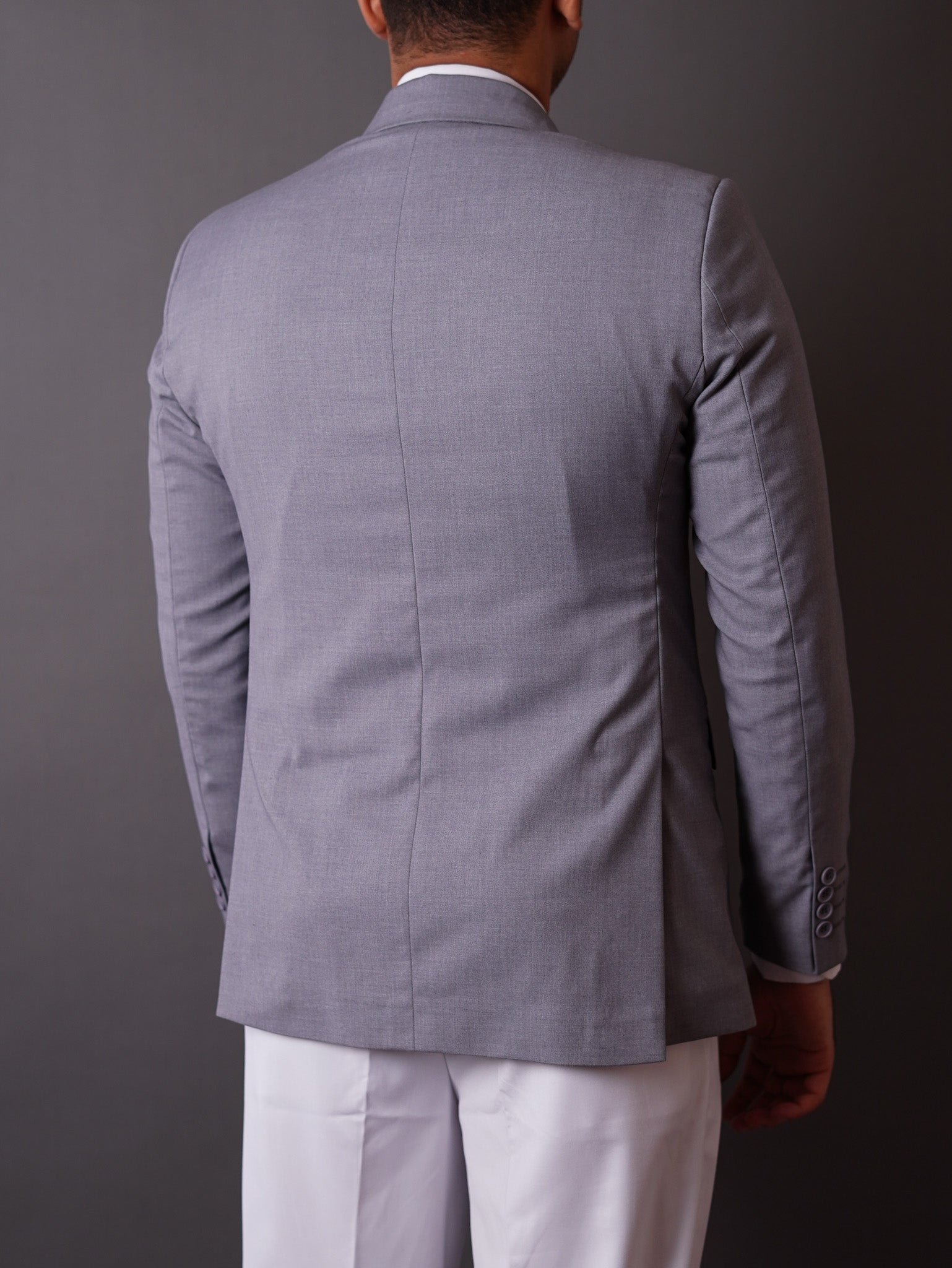 slim fit blazer half lining-gray