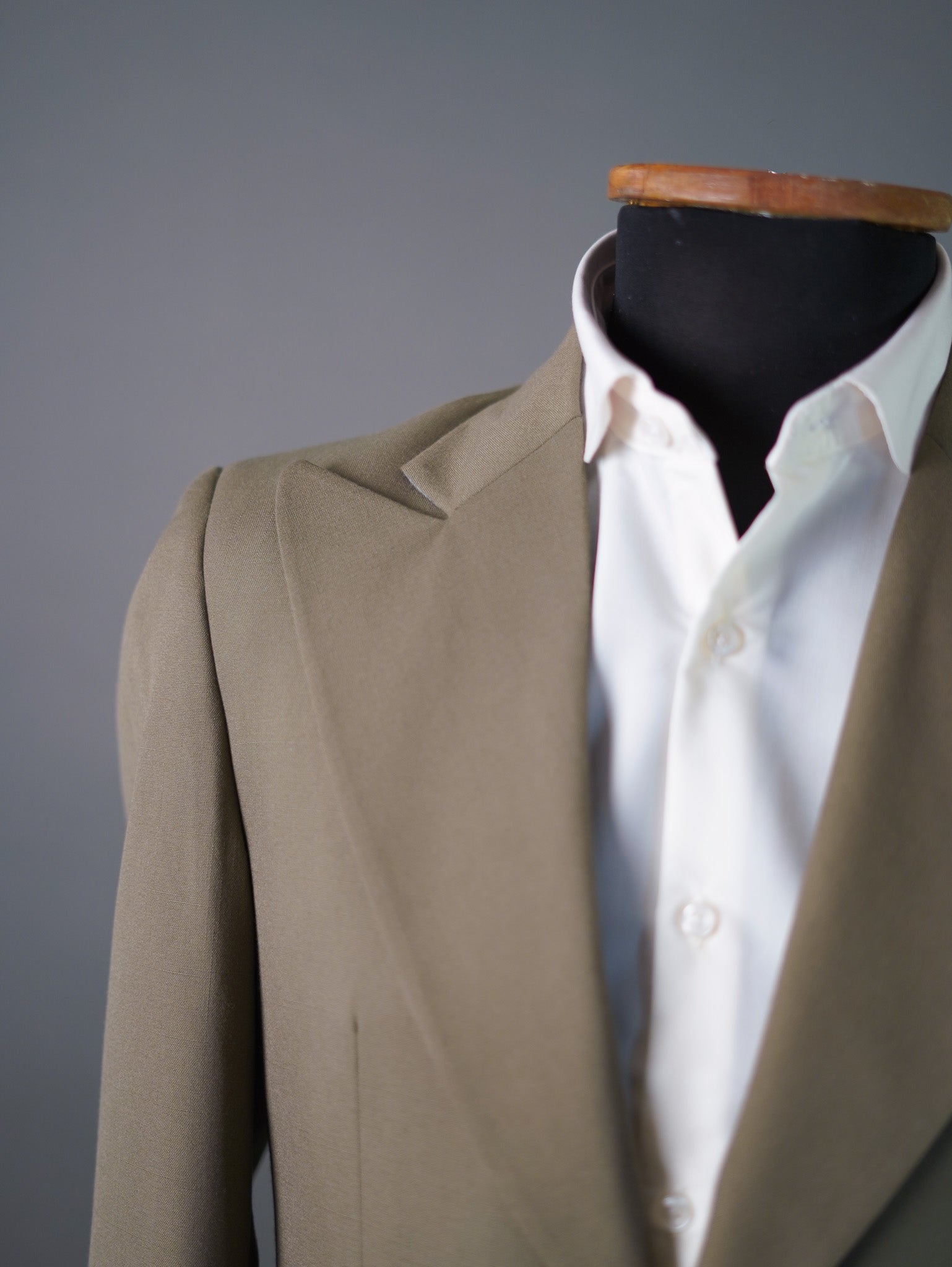 Linen wide peak lapel blazer-Green