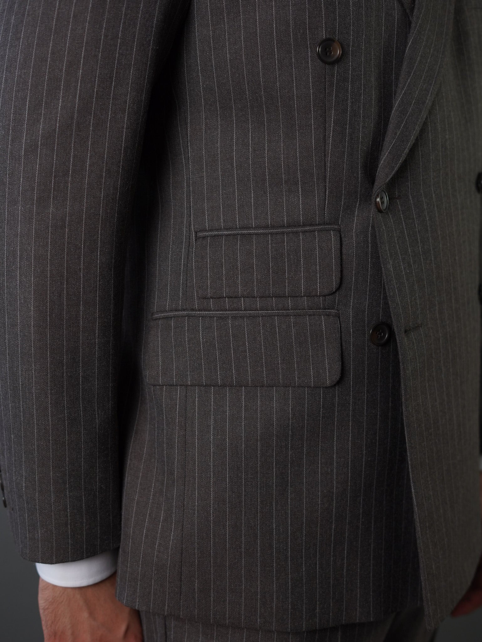 Double breasted suit -  brown striped