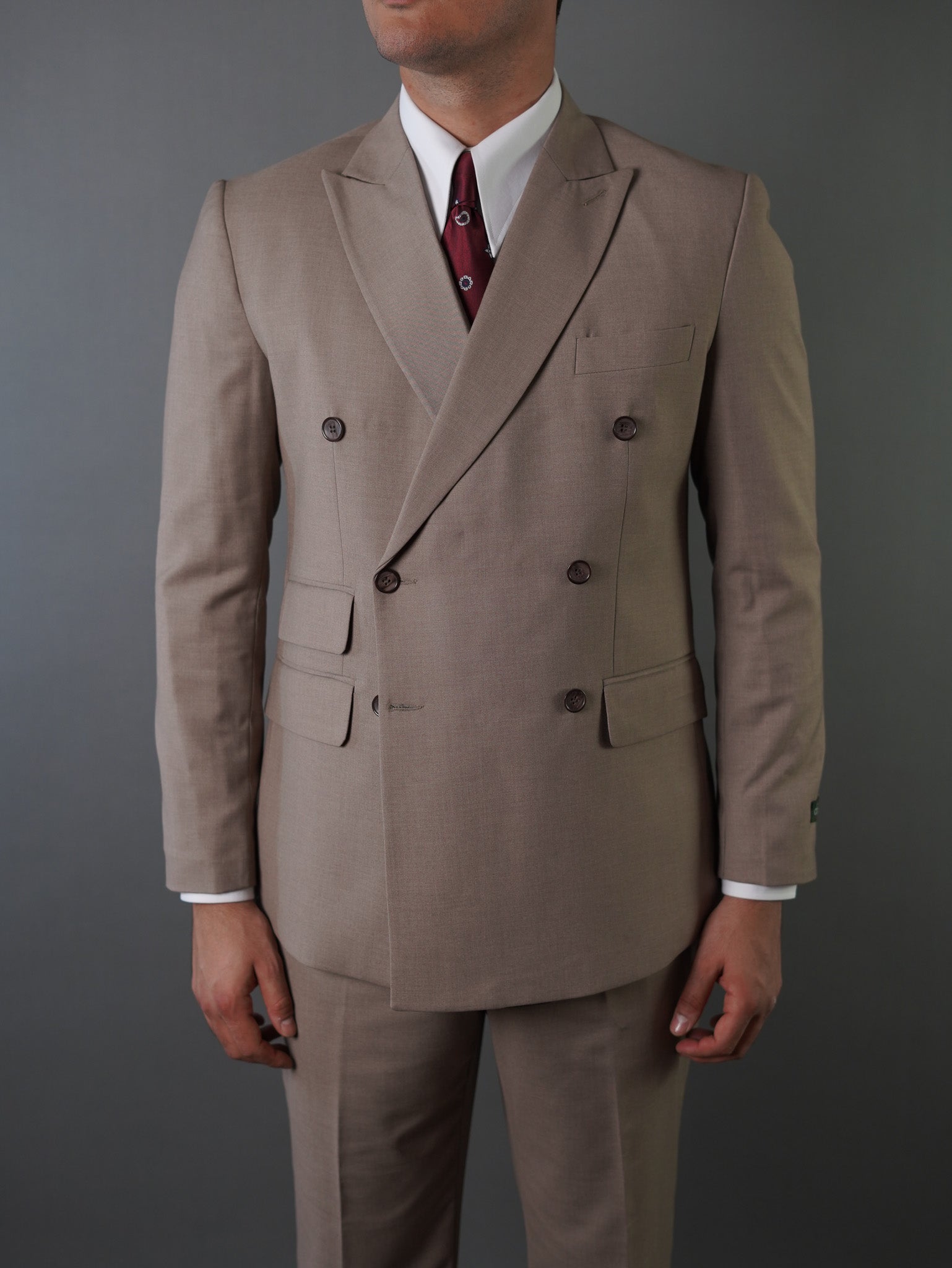 Double breasted suit -Beige