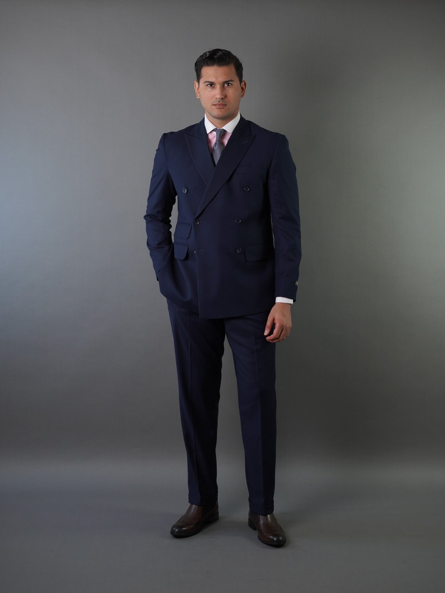 Double breasted suit - navy