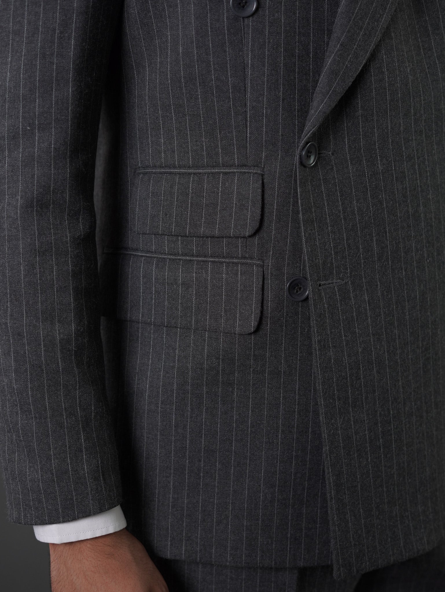 Double breasted suit -  gray striped