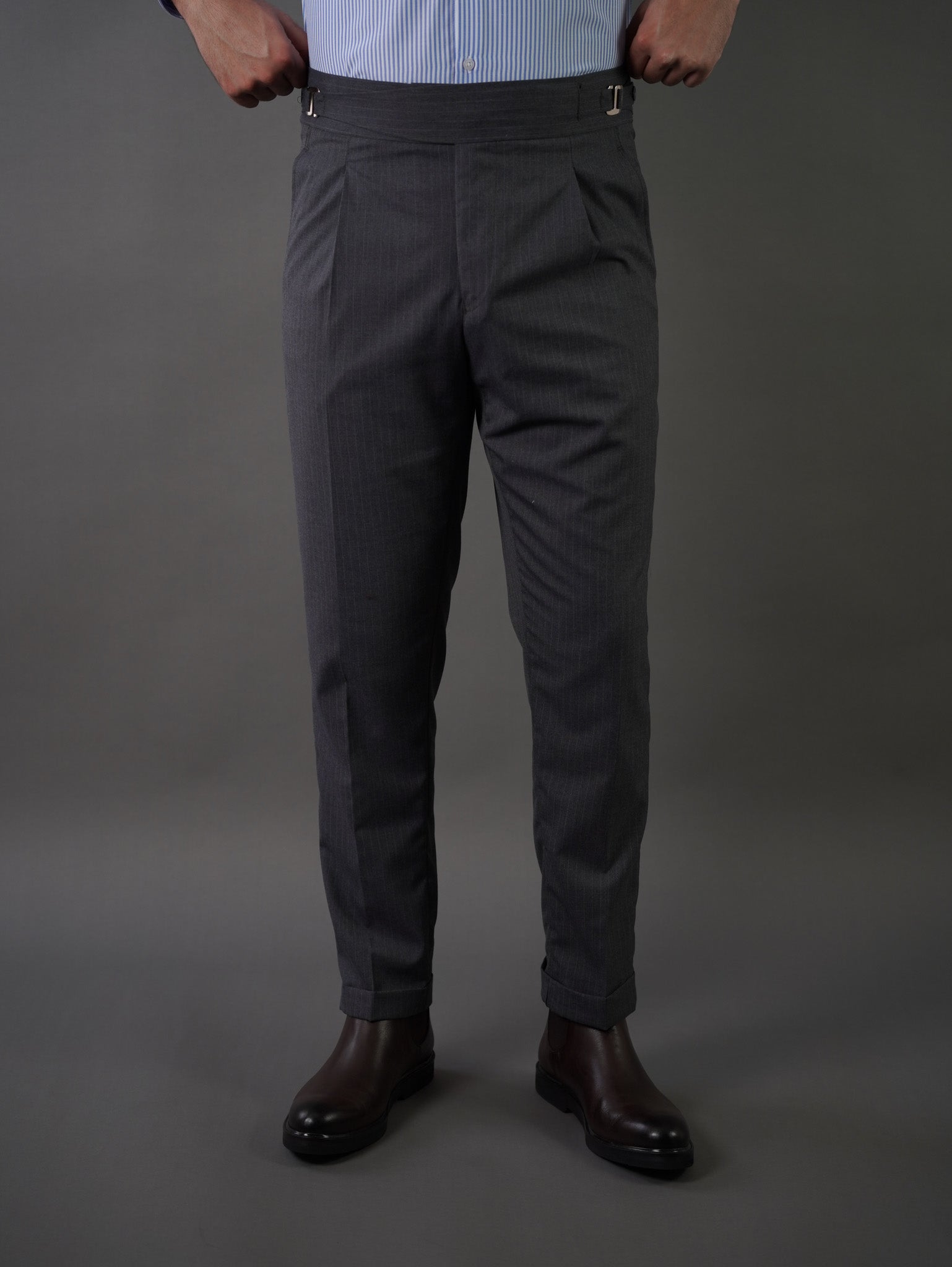 Hook two side Gurkha trousers	-  gray s