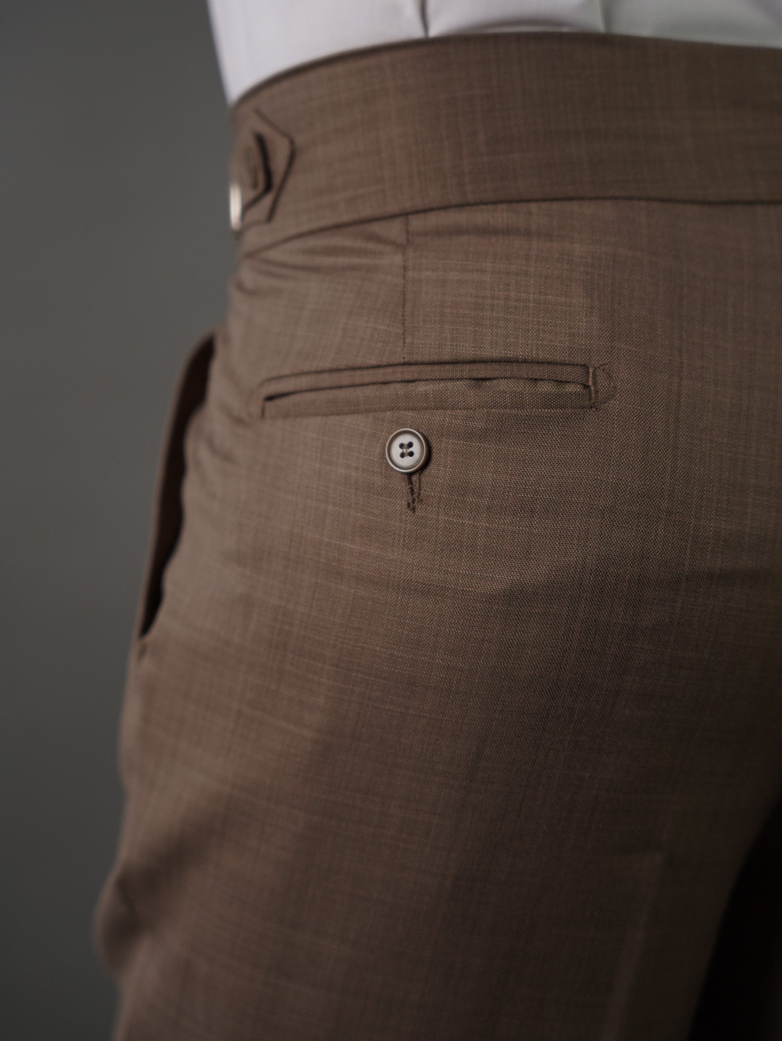 Hook two side Gurkha trousers	- brown