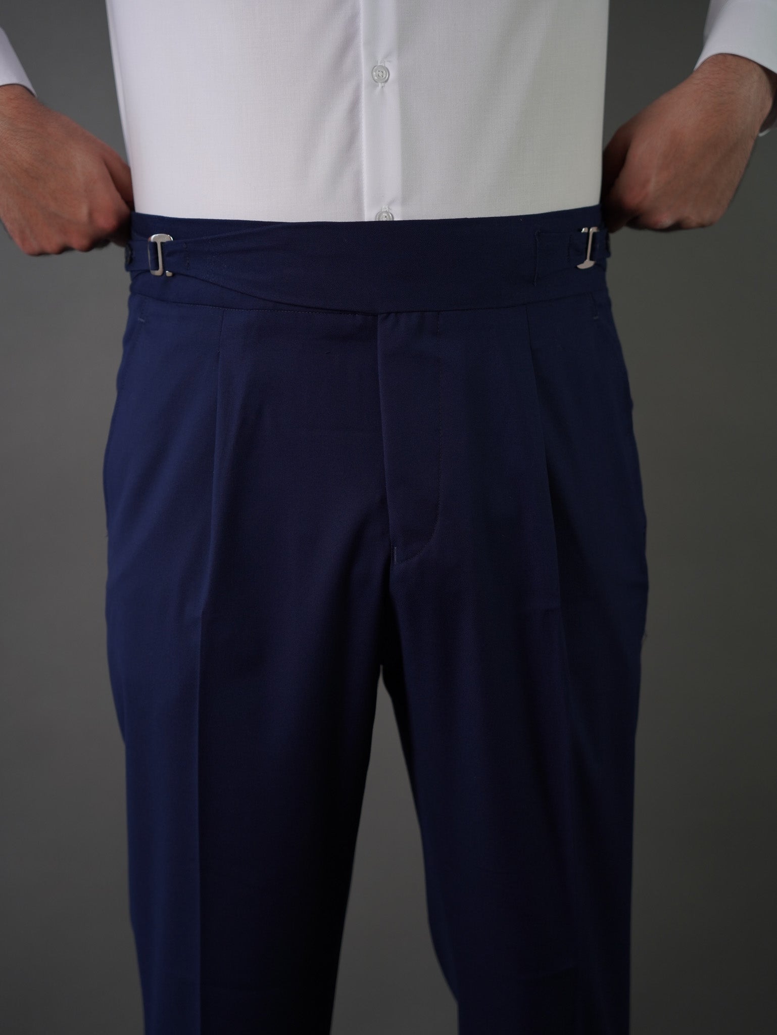 Hook two side Gurkha trousers	- blue