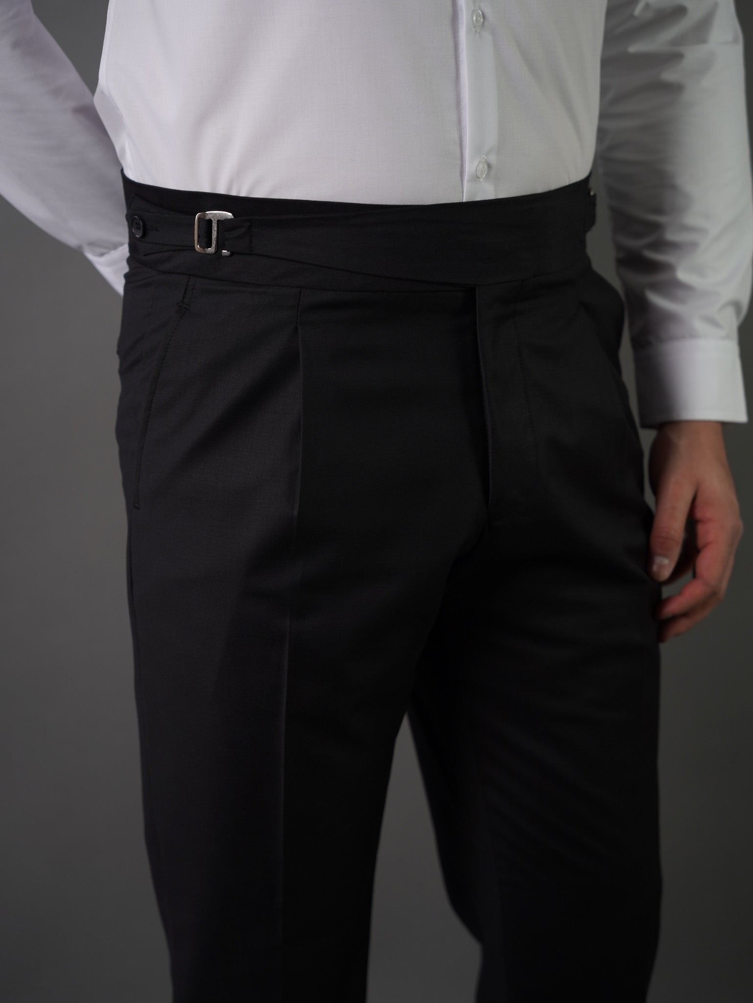 Hook two side Gurkha trousers	- black