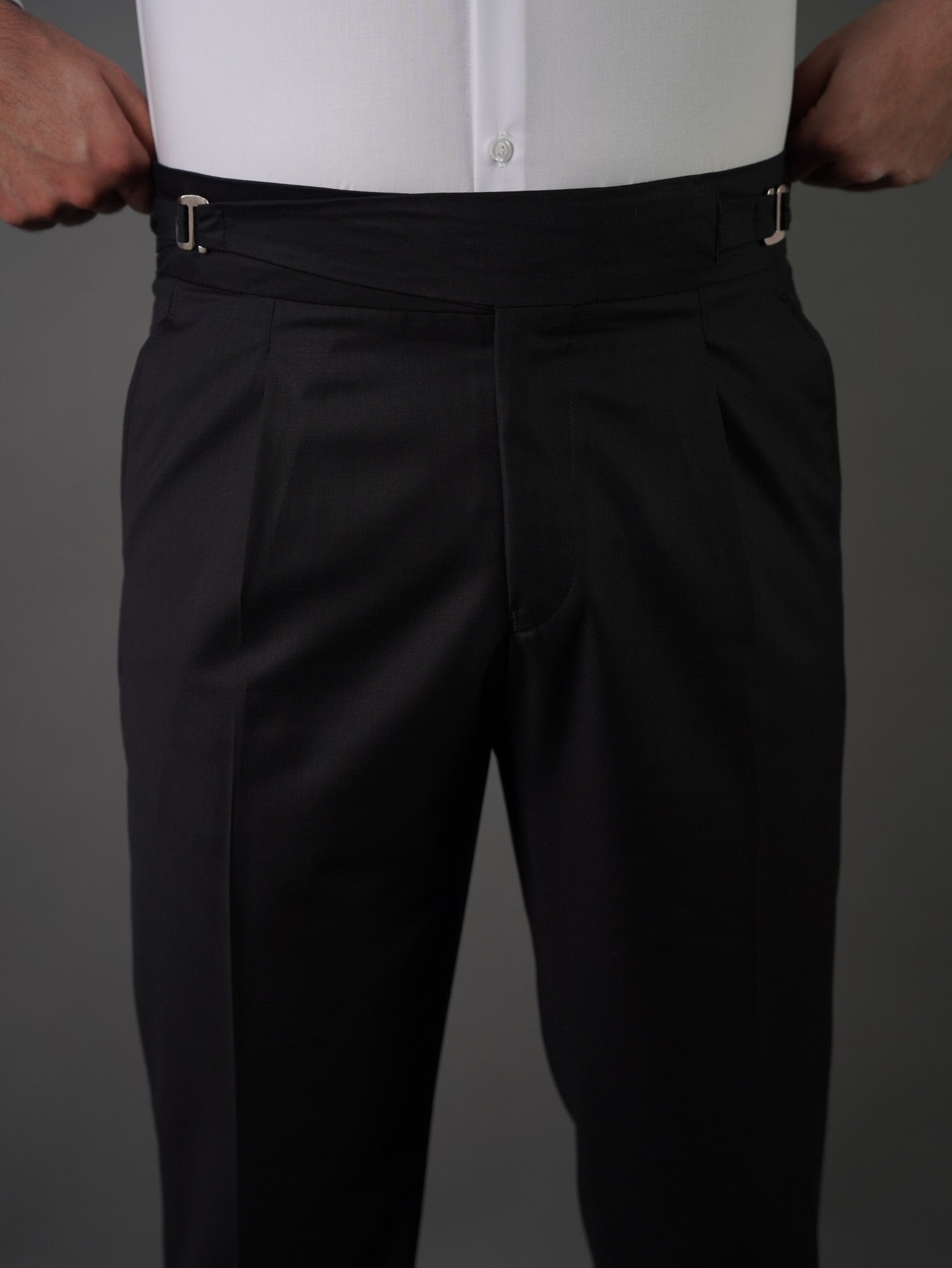 Hook two side Gurkha trousers	- black