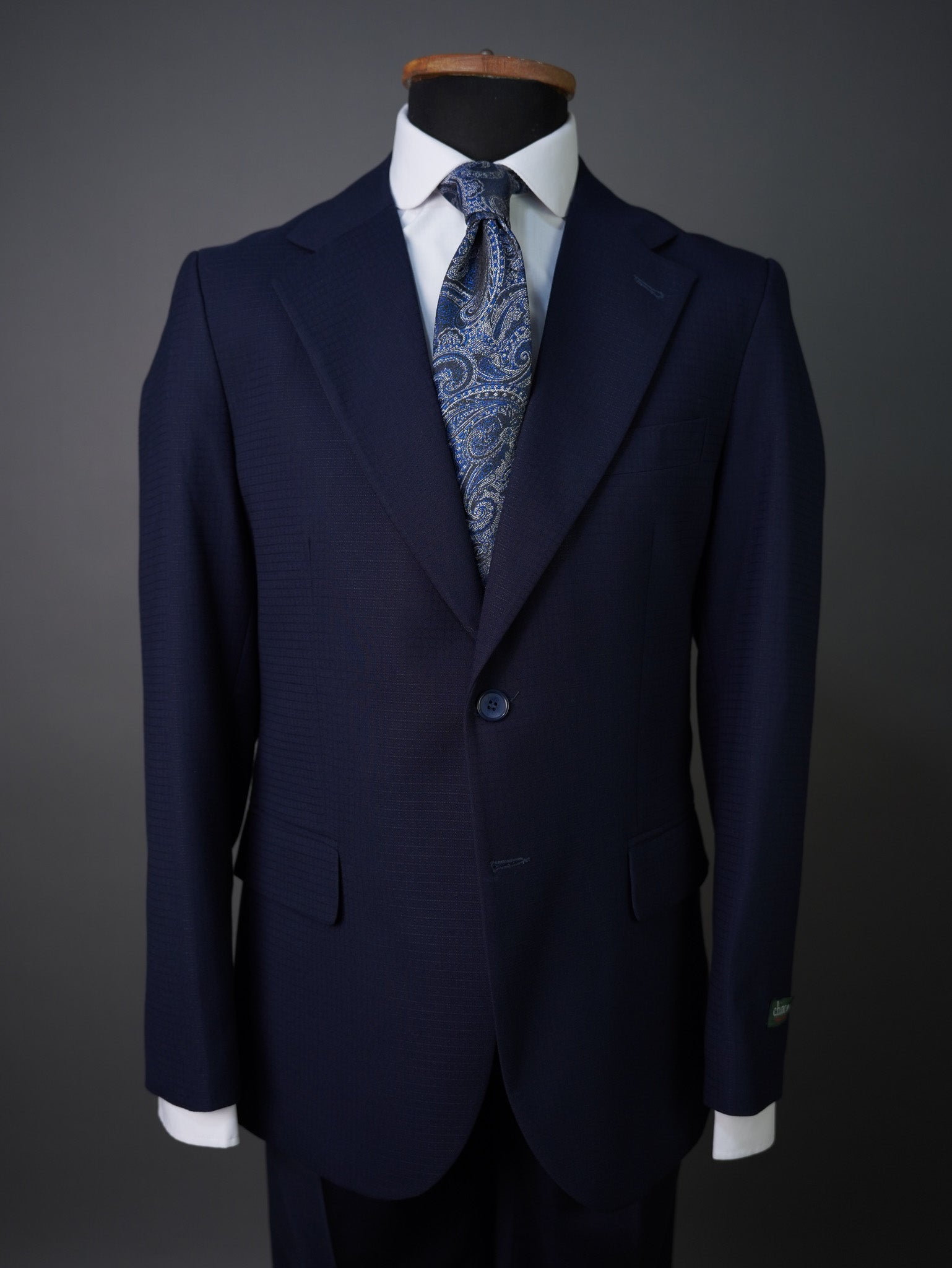 NOTCH COLLAR BLAZER LYCRA - navy